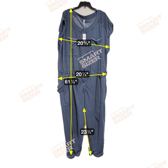 Daily Practice Anthropologie Blue 3X Jumpsuit Jumper Soft Elastic Waist w/Pocket - Picture 11 of 13